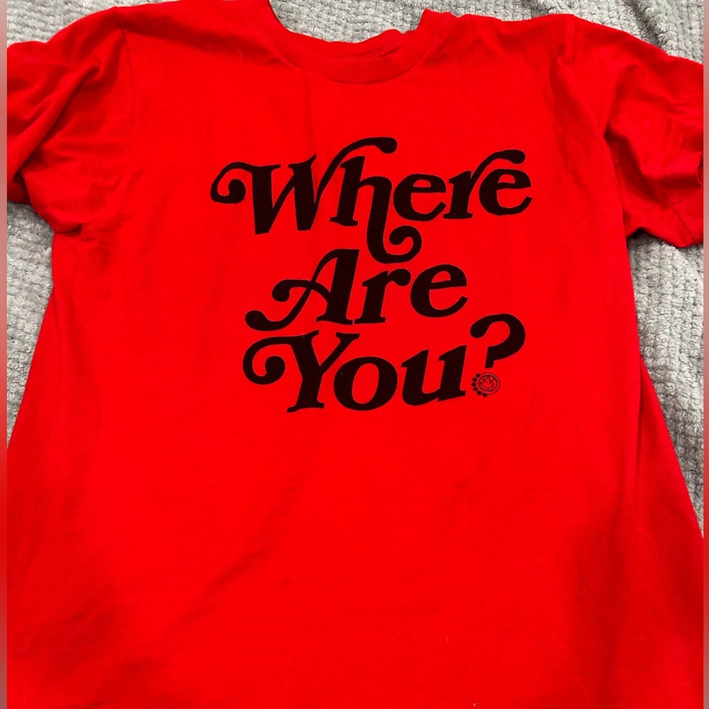 2023 Blink 182 WHERE ARE YOU? Tour T-Shirt Medium MSG Concert Red And I'm Sorry